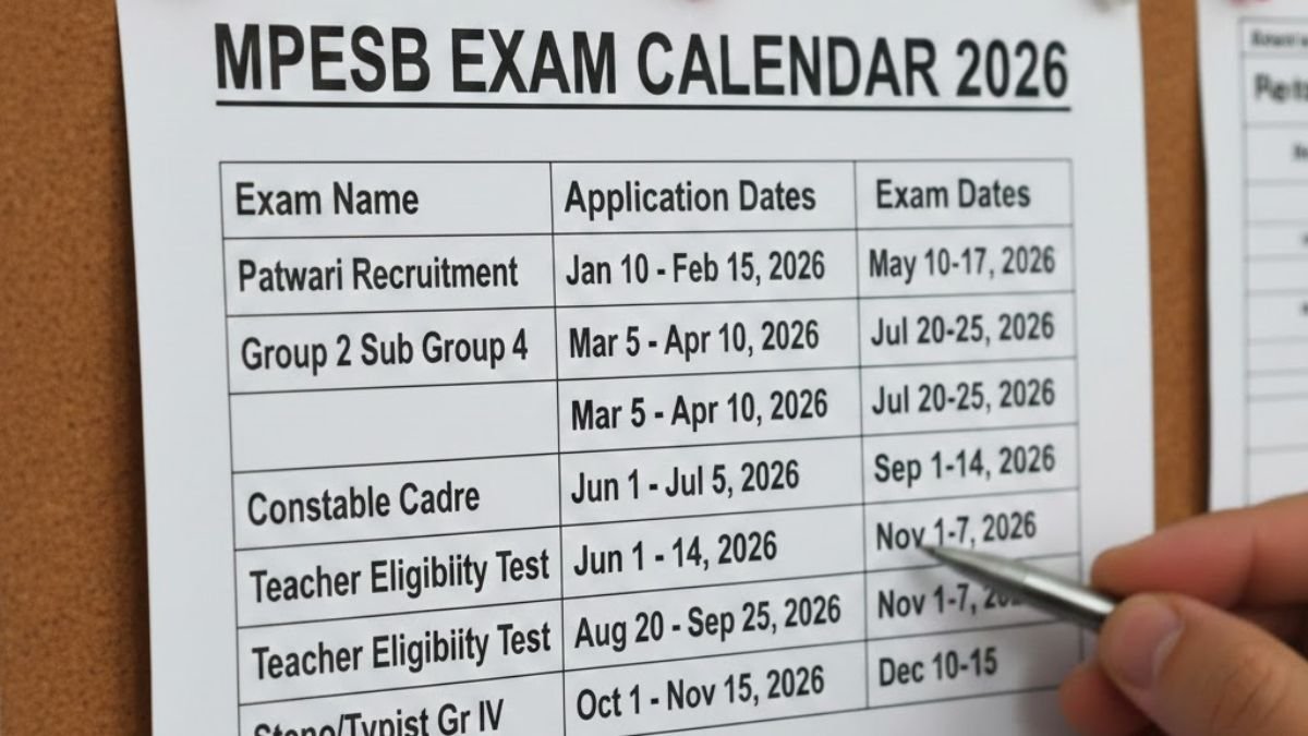 MPESB Exam Calendar 2026
